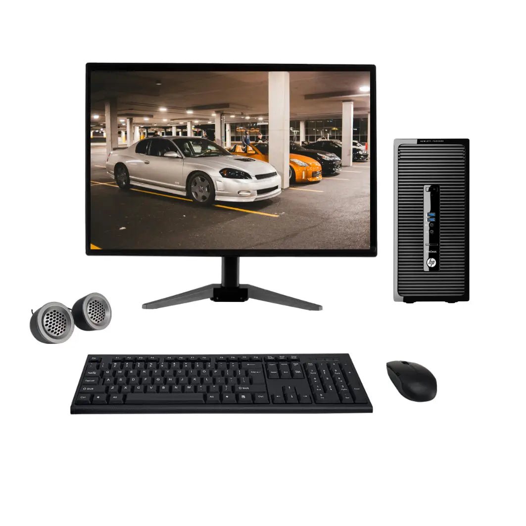 HP ProDesk 400 G2 Micro Tower All-in-One Desktop Computer Set | Intel i5-4th Gen | 19" HD LCD Monitor | Wired KB & Mouse | Speakers | Wi-Fi | Win 10 Pro | Refurbished 1 HP ProDesk 400 G2 Micro Tower All-in-One Desktop Computer Set | Intel i5-4th Gen | 19" HD LCD Monitor | Wired KB & Mouse | Speakers | Wi-Fi | Win 10 Pro | Refurbished