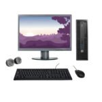 HP EliteDesk All-in-One Desktop Computer Set | AMD A10 | 22" HD LCD Monitor | Wired KB & Mouse | Speakers | Wi-Fi | Win 10 Pro | Refurbished